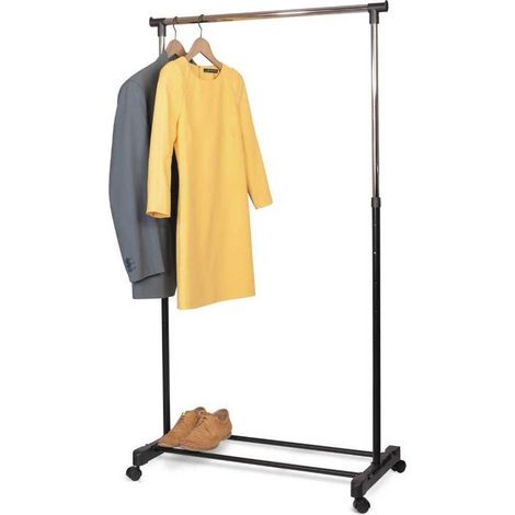 Trade Shop - Garderobenständer aus Metall, höhenverstellbar, mit Regal, Rollen, Schlafzimmer - (1/5)
