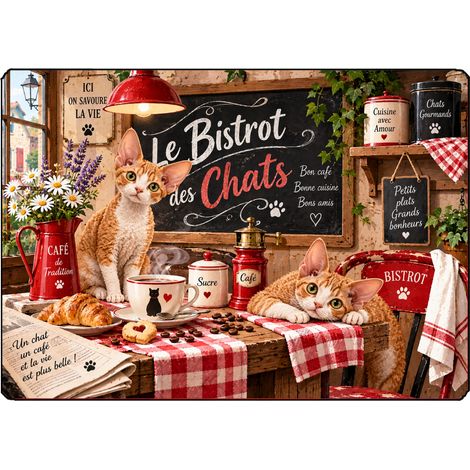 Planche à découper verre Le Bistrot des Chats 29 x 20 cm (1/2)