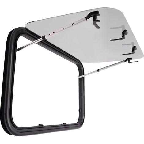 Fenêtre RV, Alliage d'aluminium durable, Écran de ventilation inclus, Noir et Blanc (1/2)
