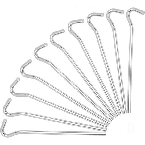 Piquets De Tente - Aleación De Aluminio - 18 Cm - Punto Hexagonal - Para Camping Randonnée Jardinage - 10 Unidades (1/5)