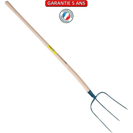 OUTILS PERRIN Fourche à faner à douille 3 dents manche pomme (1/2)