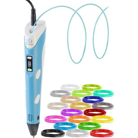 APEX Stylo d'impression 3D USB-avec affichage - Contient un stylo 3D, 20 couleurs de départ de filament PLA (1/5)