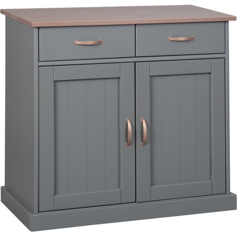 Luzerna Sideboard mit 2 Türen und 2 Schubladen Grau, Braun. (1/5)
