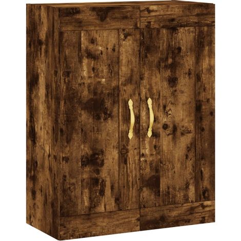 Armoire murale chêne fumé 69,5x34x90 cm bois d'ingénierie