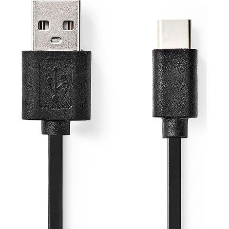 Cable usb usb 20 usb a macho usb c macho 60w 480mbps niquelado 010m redondo pvc negro ampolla (1/3)