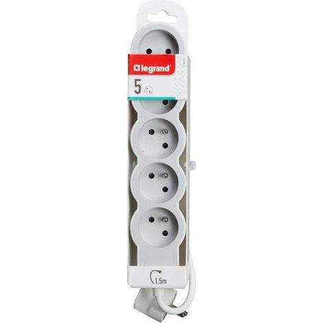 Regleta Cableada Con Enchufe Giratorio, 5 Tomas Blanco LEGRAND (1/2)