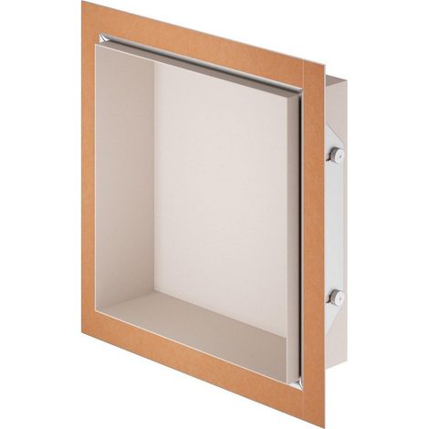 Niche sans carrelage aluminium 30x30 cm DESIGN-NICHE SCHLUTER  TSI - Alu structurée ivoire