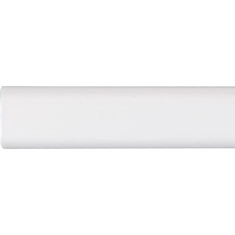 Barra de armario, ovalada, de metal con acabado blanco, 100 cm (1/4)