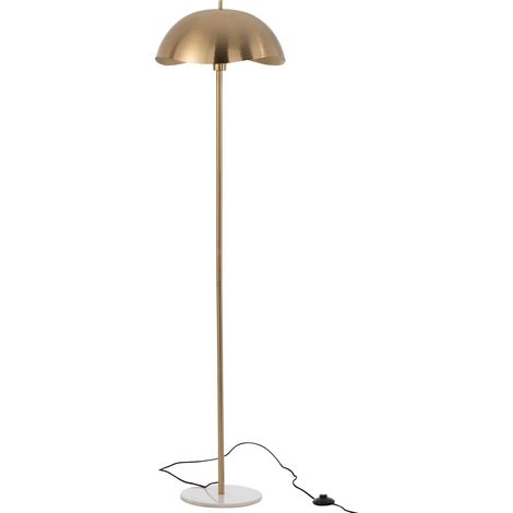 Lampadaire rond 30x30x150 cm en métal doré et marbre