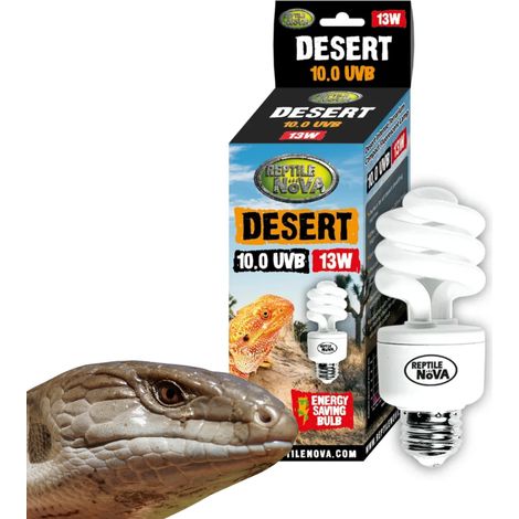 REPTILE NOVA 10.0 UVB 13W - Lampada fluorescente per rettili del deserto e della steppa UVA + UVB (1/4)