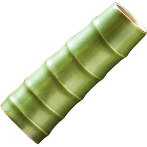 Vase Décoratif en Céramique Vert Style Bambou, Résistant à l'usure et Pratique, pour Composition de Fleur, pour Salon ou Bureau (1/5)