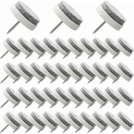 50 patins en feutre noir de 24 mm pour meubles, avec boîte de rangement YYV (1/4)