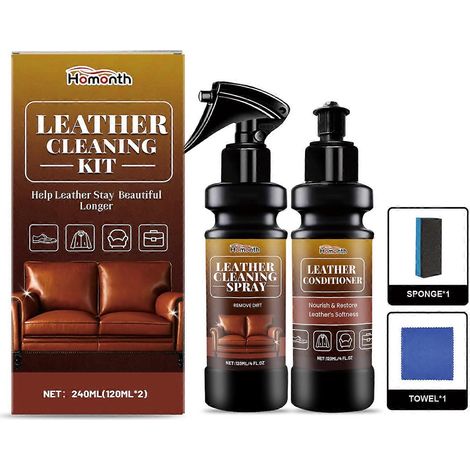 Nettoyant et revitalisant pour cuir pour meubles, sacs, canapés et sièges de voiture - 120 ml (1/4)