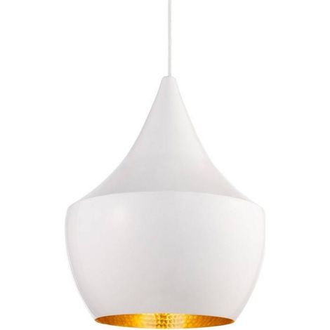 Plafonnier minimaliste métal blanc E27  Ø24 cm