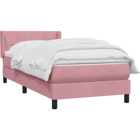 Boxspringbett mit Matratze Rosa 80x220 cm Samt vidaXL (1/5)
