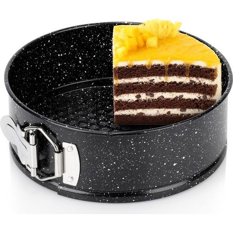 Moule à pâtisserie rond - Acier au carbone avec revêtement en granit - 18 x 18 x 7 cm - Noir (1/5)