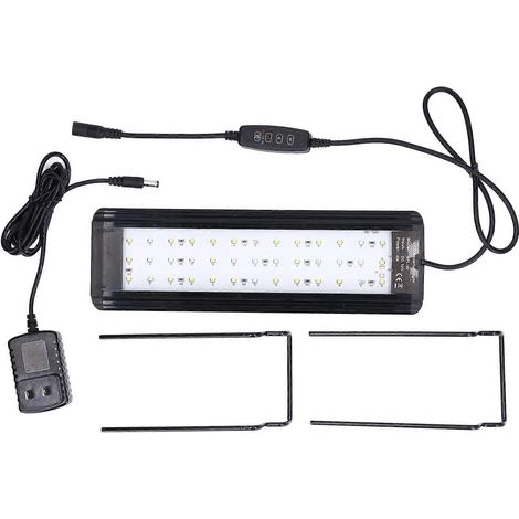 Wasserdichte, dimmbare LED-Aquarienleuchte für die Aquariengestaltung mit 2 Halterungen und US-Stecker (100–240 V) (1/2)