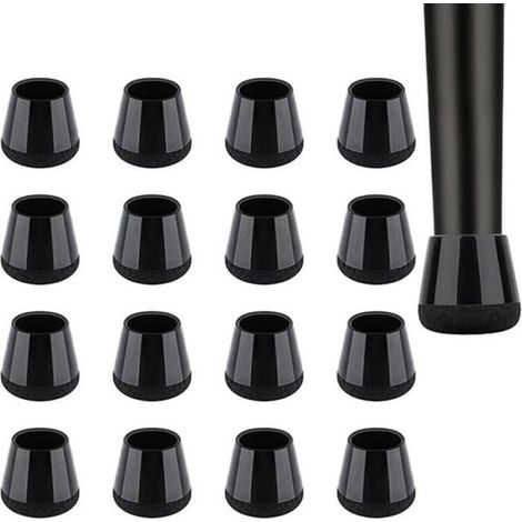 Chair Pads, Silicone Chair Leg Protectors, 16 Pcs Chair Leg Protectors with Felt Pads, Reduce Noise and Scratches (1/4)