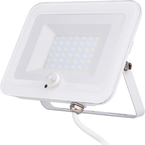 Voltman – Projecteur à détecteur de mouvement 2000lm IP65 – Aluminium blanc – Classe énergétique A+ – Pour éclairage extérieur sécurisé
