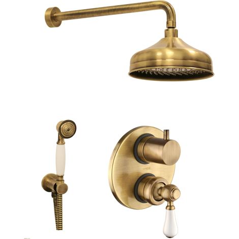 Set doccia completo in colore bronzo stile retrò Piralla Como KITCOMOOF4 (1/5)