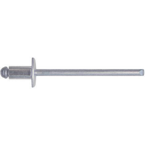Confezione 100 rivetti corpo in alluminio   4,8x16 mm e chiodo in acciaio zincato (1/2)