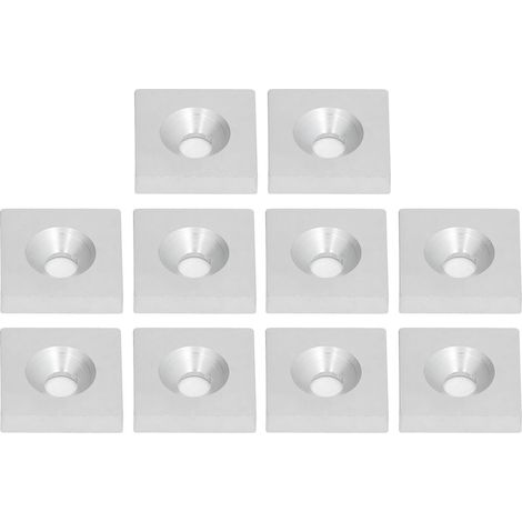 Kit de 10 embouts de profilés pour système de canal, couvercle à trou unique, alliage d'aluminium, argent (1/5)