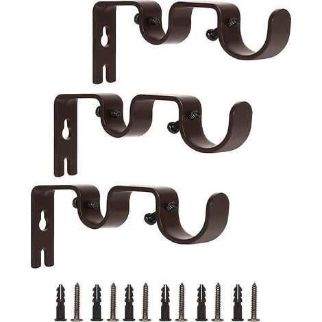 Support double pour tringle à rideaux avec barre de rideau en métal robuste. (1/3)