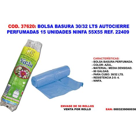 Sacco spazzatura 30/32 L con chiusura automatica profumato 15 unità Ninfa 55x55 22409