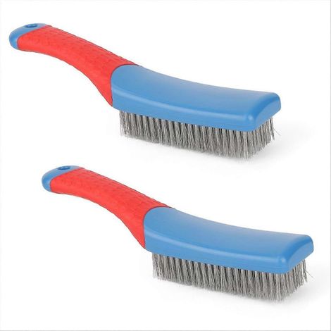Lot de 2 pièces robuste acier inoxydable brosses métalliques pour Efficient nettoyage et Rust élimination (1/5)