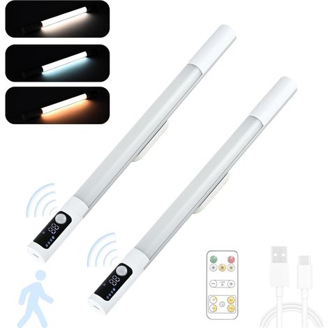 Intérieur Applique Murale avec Détecteur de Mouvement Lampe Murale avec ,induction,Luminaire Mural Dimmable Éclairage Mural LED Cuisine Sous Meuble Pour Cuisine Placard Escalier (Argenté,2 Pièces) [Cl (1/5)