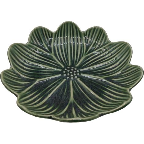 PIATTO IN CERAMICA HERBE 23 CM PIATTO IN FOGLIA VERDE CIOTOLA DA PORTATA