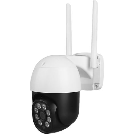 Caméra de sécurité extérieure sans fil 5MP WIFI 1080P couleur avec vision nocturne, compatible avec l'application Tuya, détection de mouvement IA, alarme, communication bidirectionnelle, prise UE 100- (1/5)