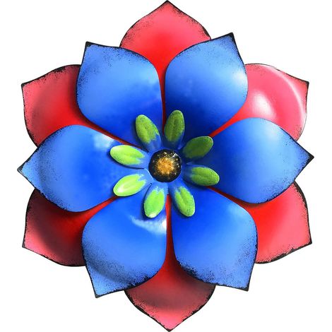 Fleur Murale - Sculpture Métallique en Relief - Décoration Intérieure et Extérieure - Pour Jardin Patio Salle de Séjour Chambre - 1 Pièce