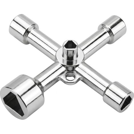 Clé Triangle Poubelle, Clé Armoire Electrique en Alliage de Zinc 5 Tailles, Clé Universelle Multifonction, Clef Triangle pour Compteurs, Clé Utilitaire pour Armoires Gaz, Ascenseurs (1/5)