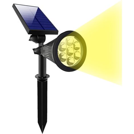 Faro Faretto Da Giardino Picchetto con Pannello Solare Crepuscolare con 7 LED (1/4)