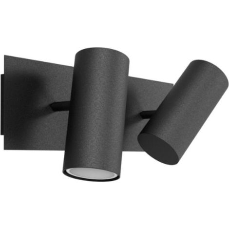Applique moderno lampadari bartalini olocaro 2 gu10 led orientabile metallo, finitura metallo nero