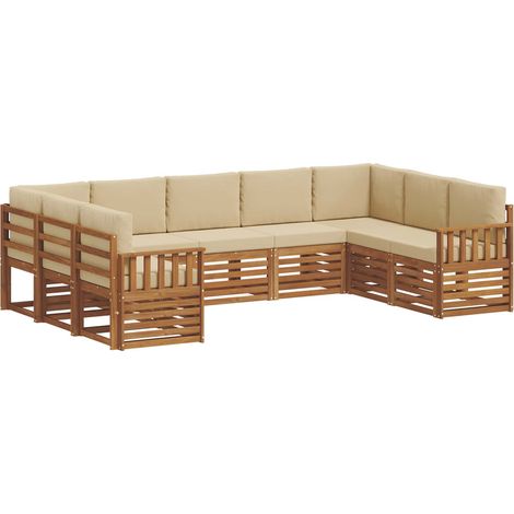 Sectional Sofa Set with Cushion 9 pcs Natural and Beige vidaXL (1/5)