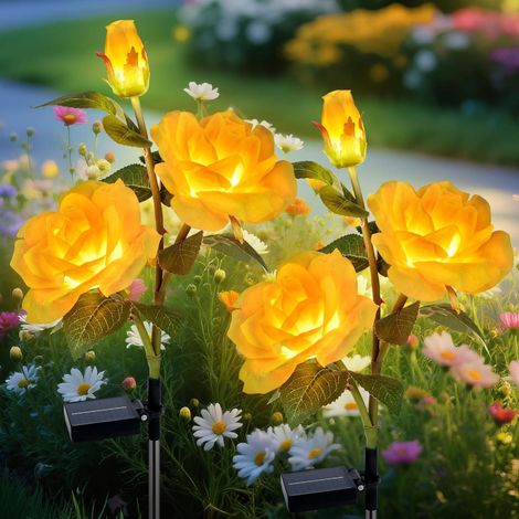 Lot 8 lampes solaires - Jardin LED colorée - Blanc chaud - Étanches (1/5)