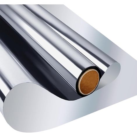 Film Fenetre Anti Chaleur - Film Miroir Argent 50 x 200 cm - Protection UV 99 % - Intimité Extérieure - 1 Pièce (1/5)