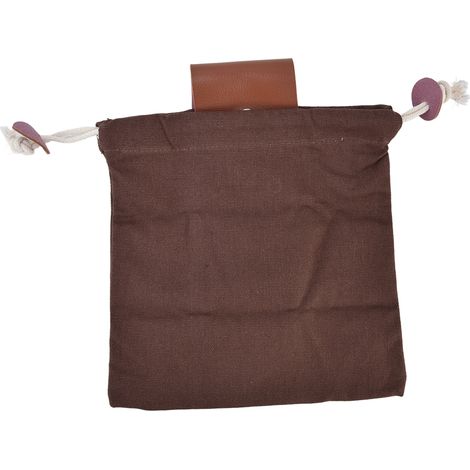 Sac à cueillette de fruits à porter à la taille, en toile PU, style pliable, gain de place, marron (1/5)