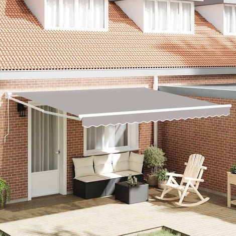 Auvent Rétractable-Store banne Gris clair 400 × 300 cm (1/5)