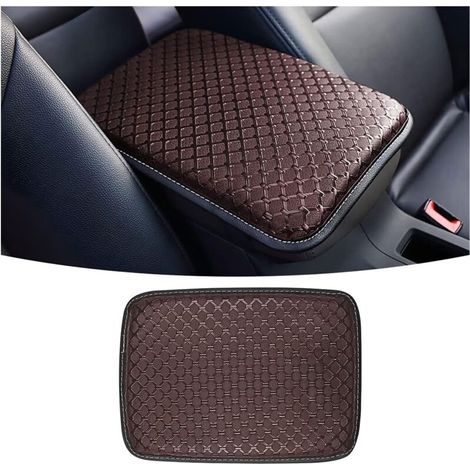 Lntyq Housse pour Accoudoir de Voiture, Coussin de Boîte D'accoudoir Voiture Housse Console Centrale, Housse de Console Centrale(Marron)