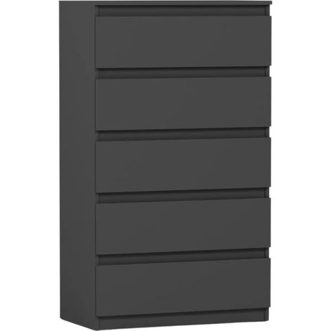 Hohe Flurkommode mit Schubladen, Anthrazit - 70 x 40 x 121 cm - Modern R5 (1/5)