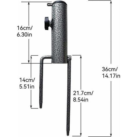 Pied de Parasol, 2 Pièces Ancrage Parasol Ancrage Support de Parasol, Élastique Réglable Pied Parasol, Multi-Applications Métal Pied Parasol \u200bpour Plage de Sable ou Sol (1/4)