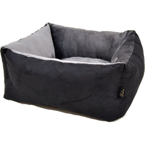 Lebon Katzen- und Hundebett Amelie L 50 x B 50 x H 24 cm schwarz/grau Hundebetten