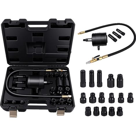 Extracteur de Injecteur Diesel Pneumatique, Acier Haute Résistance, Plage de Pression 5 - 8 Bar, Ensemble de 19 Adaptateurs, Large Compatibilité, Fonctionnement Efficace (1/5)