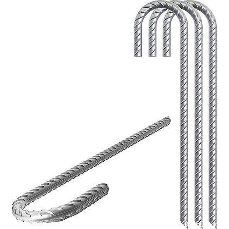 ancrage Au Sol Galvanis, Piquet De Construction En J De 6 Pouces, Clou De Tente Avec Pointe Ciseau L'extrmit, Idal Pour Scuriser La Clture, Les T (1/5)
