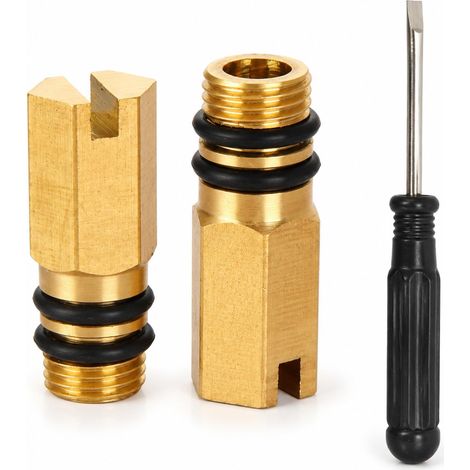 2 Pièces Bouchon M10 Robinet En Laiton Anticorrosion Pour Robinetterie Cuisine Et Salle De Bain, Capuchons Étanches Pour Raccords Eau Chaude/Froide Avec Tournevis Plat, Bouchon Plomberie Robinet (1/5)