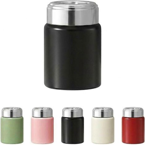 Bouteille d'eau miniature 240 ml avec infuseur tasse de voyage isotherme étanche noire (1/5)