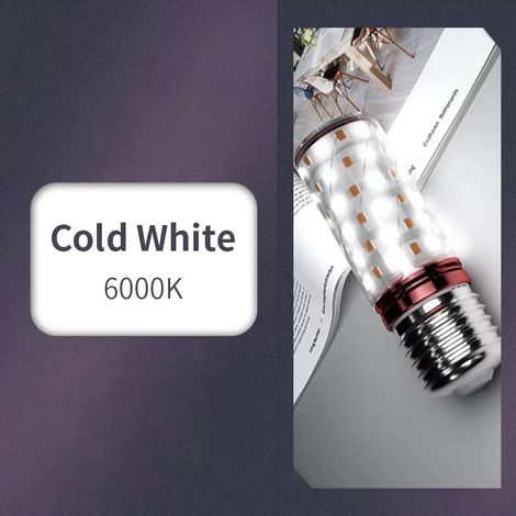 Lampes de croissance pour plantes (Blanc froid, 6 W, E27) Lot de 4 ampoules LED type maïs, idéales pour la décoration intérieure (lustre, bougie) (1/5)